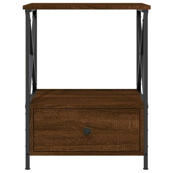 Berkfield Bedside Table Brown Oak 50x41x65 cm Engineered Wood