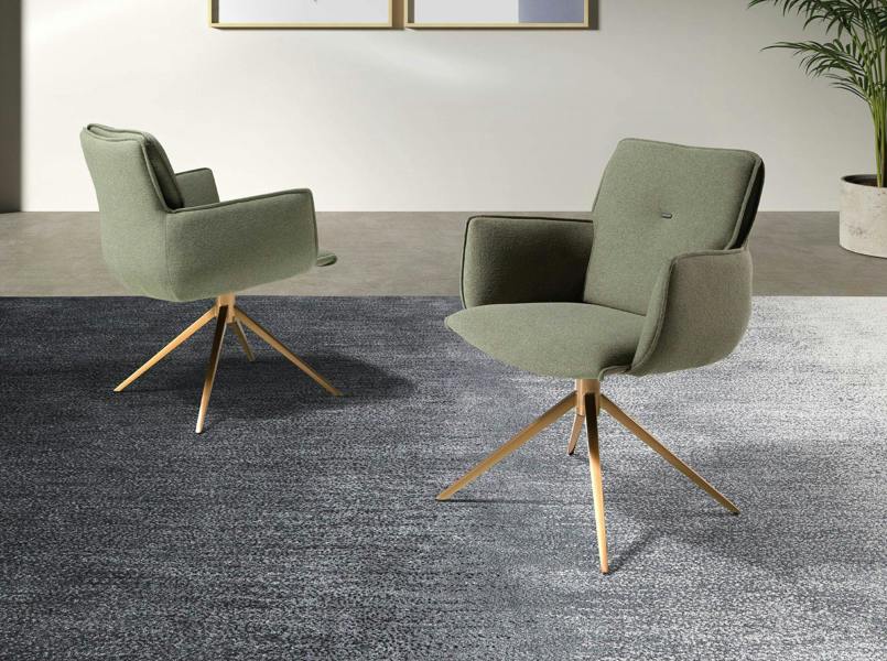 Angel Cerdá Olive green fabric swivel chair 4238