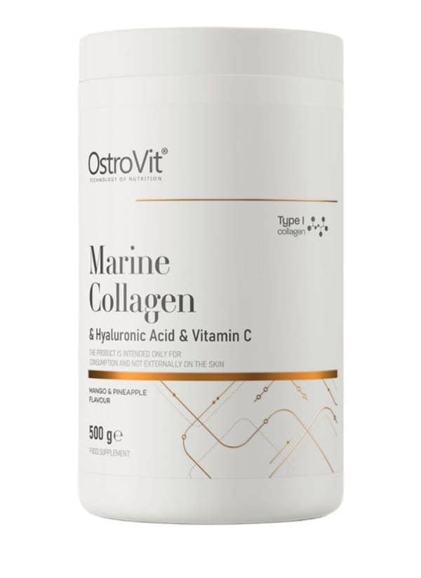 OstroVit Marine Collagen & Hyaluronic Acid & Vitamin C, Mango & Pineapple - 500g