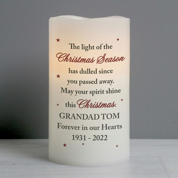 Personalised Memento Company Personalised Christmas Season Memorial LED Candle
