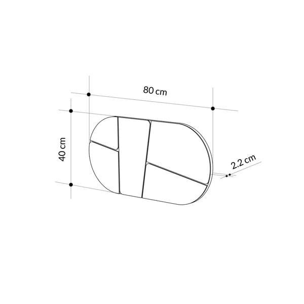 Decortie Otis Modern Unframed Mirror Wall-mounted Bathroom (H) 40cm (W)80cm