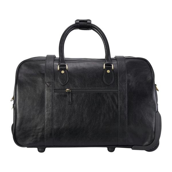 Infinity Leather Genuine Leather Wheeled Holdall Duffle Travel Cabin Bag - Holt