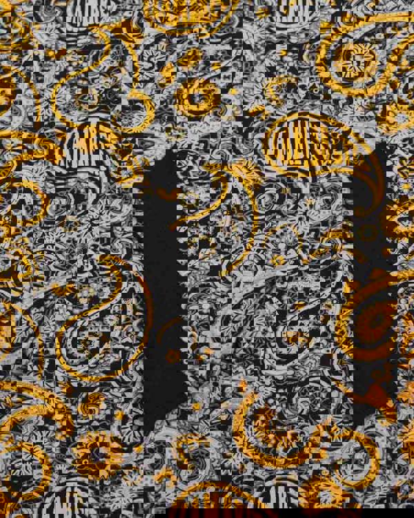 Lambretta Mens Classic Paisley Print Mod Retro Ska Casual Polo