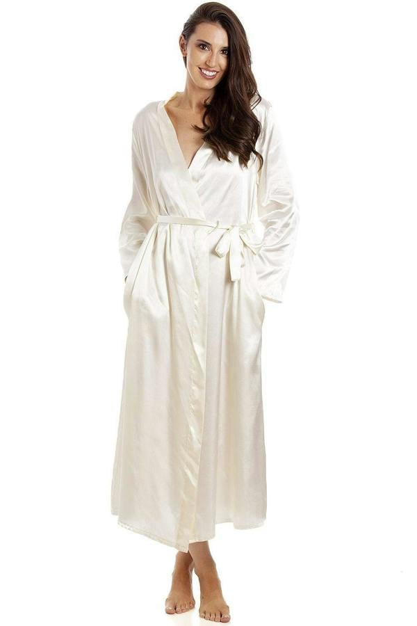 Camille Womens Cream Long Satin Wraps