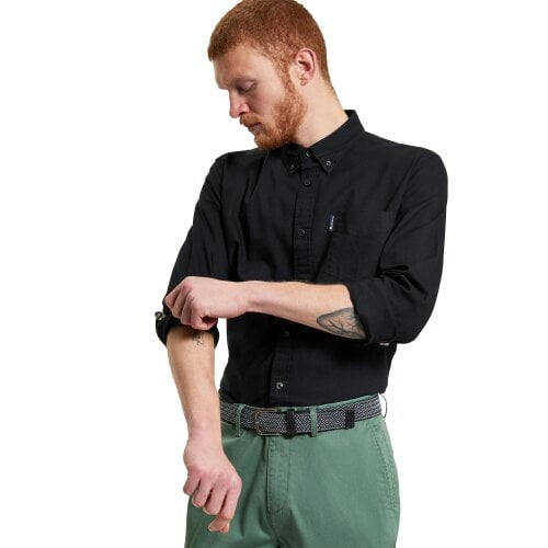 Ben Sherman Mens Signature Oxford Long-Sleeved Shirt - Black
