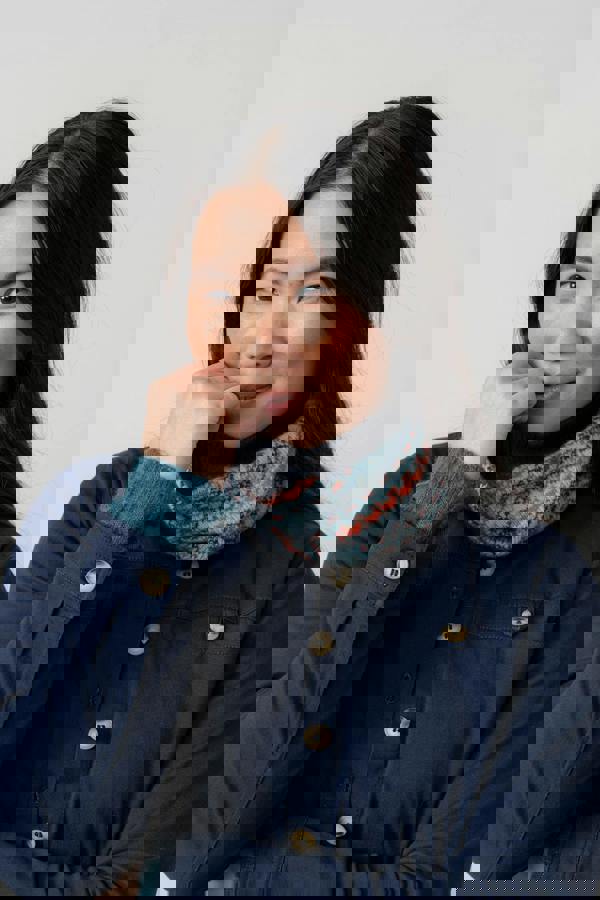 Lily & Me Fair Isle Knitted Snood Sea Mist