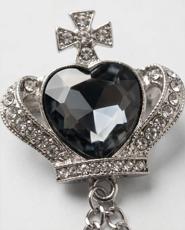 Pamoni Royal Crown & Star Lapel Chain Brooch