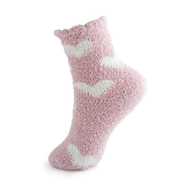 Cosy Cuddle Socks, White Hearts