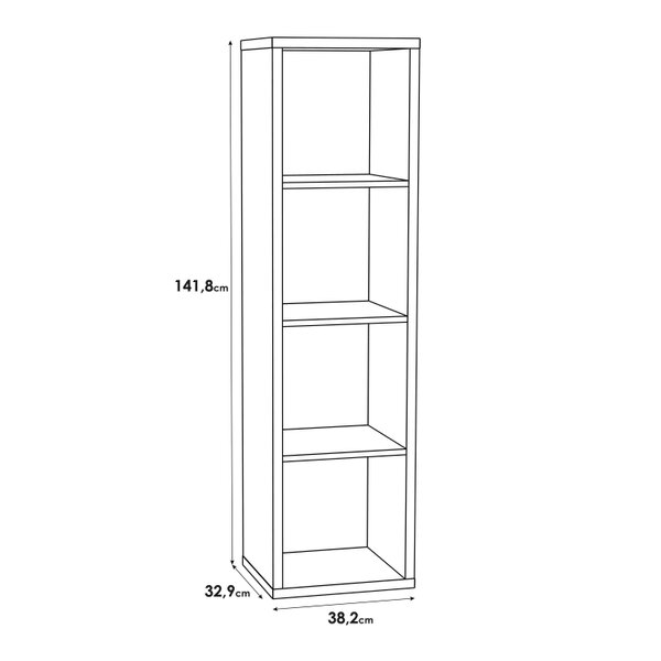 Wyld Haus Shanghai Sonoma Oak 4x1 Storage Unit 3 Shelves