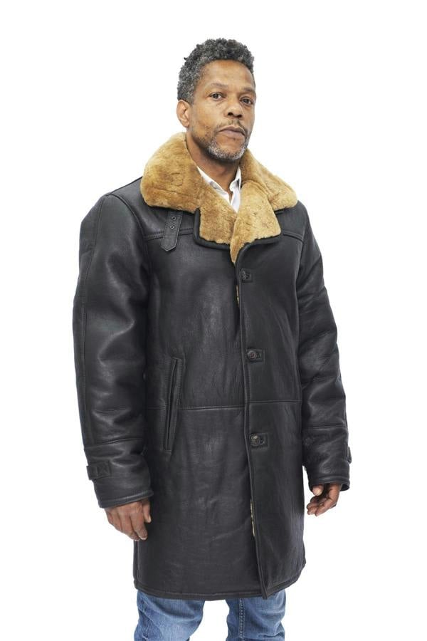 Infinity Leather Mens Warm Shearling Sheepskin Coat-Leiston