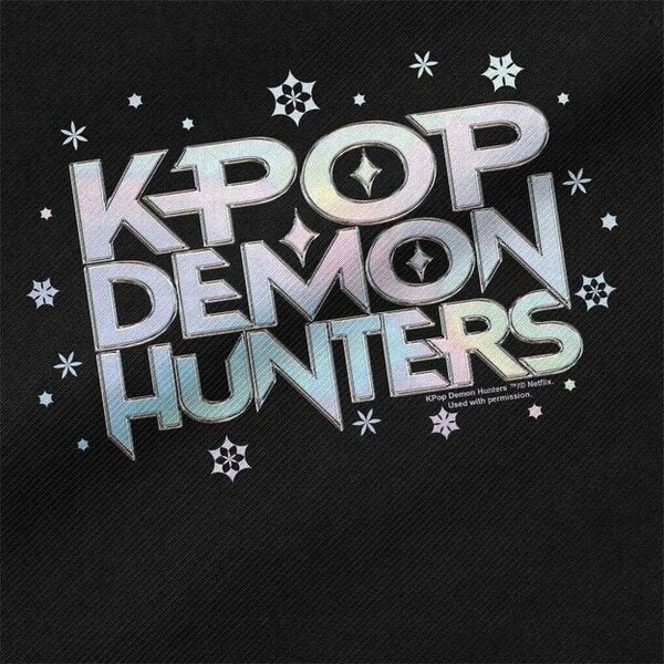 K-Pop Demon Hunters Snowflake Travel Logo Tote Bag - Black