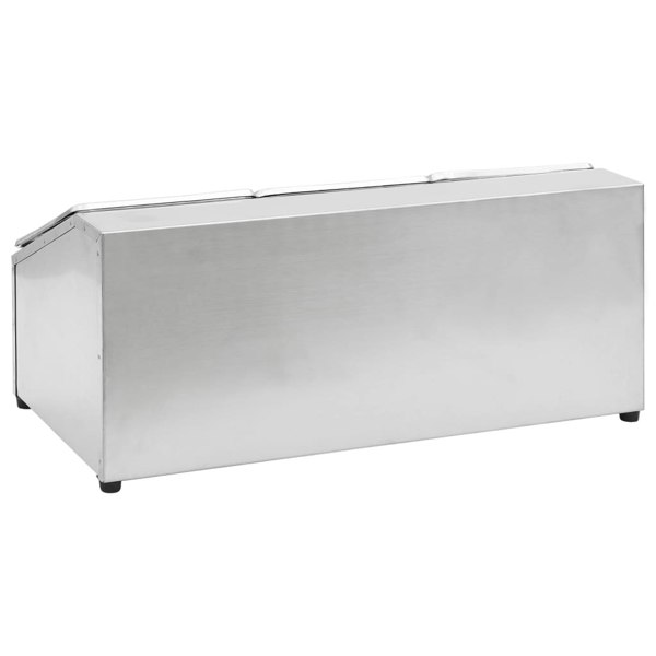 Berkfield Gastronorm Container Holder with 3 GN 1/6 Pan Stainless Steel