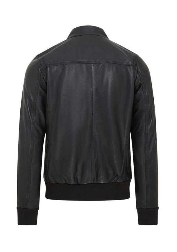 Infinity Leather Mens Black Retro Leather Bomber Jacket -  Adak