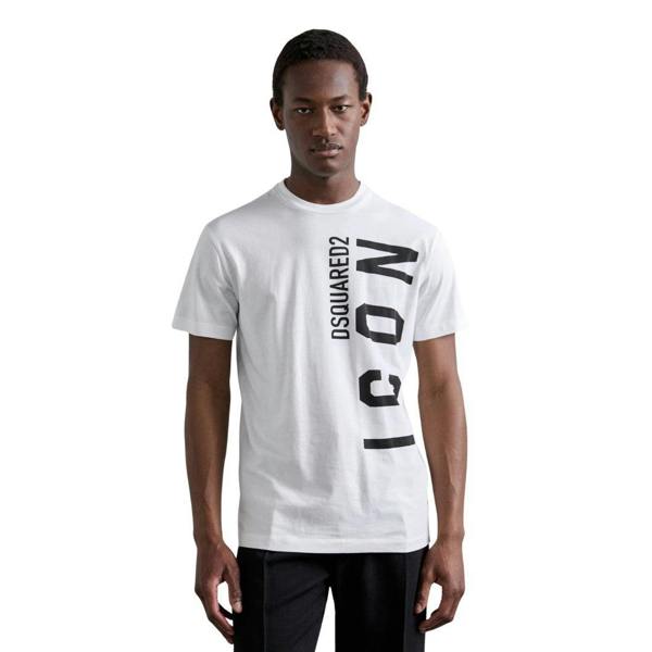 DSquared2 Unisex Adult Large Logo T-Shirt - White/Black - 