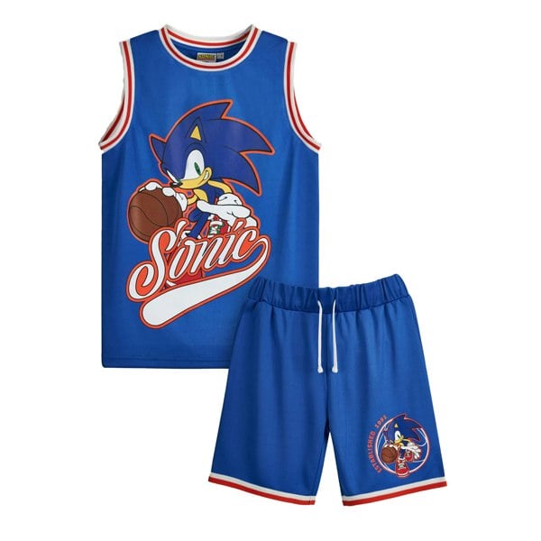 Sonic The Hedgehog Boys Basketball Jersey And Shorts Set - Blue