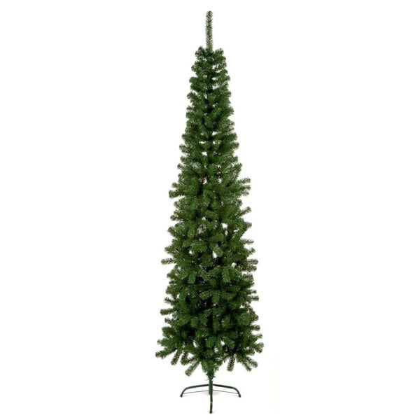 Samuel Alexander 2.2m (7.5ft) Premier Plain Green Spruce Pine Slim Christmas Tree with Stand