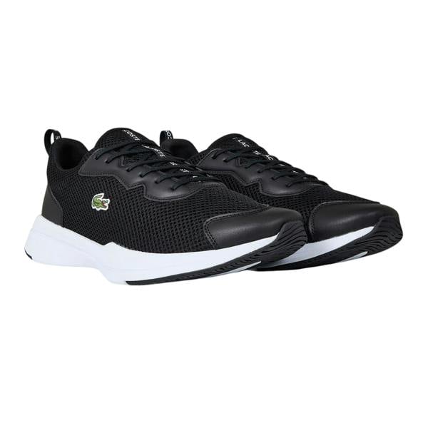 Lacoste Mens Neo Runbase Leather Trainers - Black/White - 
