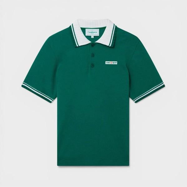 Casablanca Textured Pique Polo Evergreen