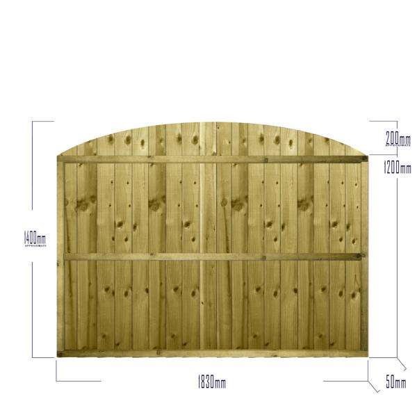 [amazon variation] dome top feather edge fully framed fence panel [6ft x 1ft, 2ft, 3ft, 4ft] 4