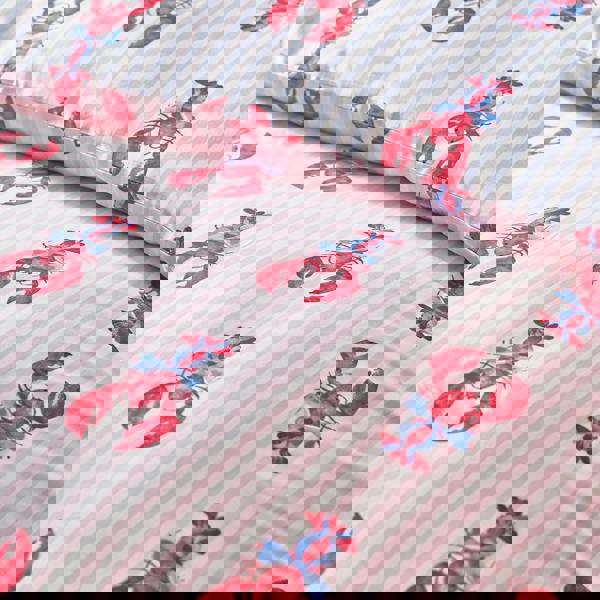 Sassy B Lobster Stripe Reversible Duvet Cover Set Pink / Blue