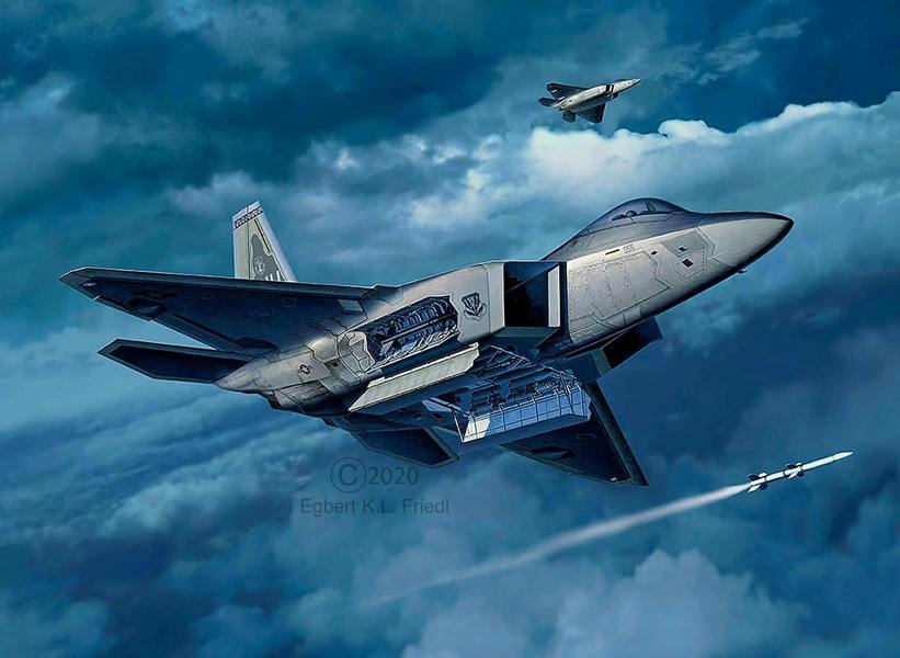 Revell US Lockheed Martin F-22A Raptor Model Set (1:72 Scale)