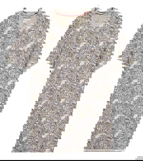 Lambretta Mens All Over Paisley Branded Retro Casual T-Shirt