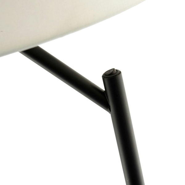 Designer Matte Black Floor Lamp with Rocker Switch and Ivory White Fabric Shade Image 4