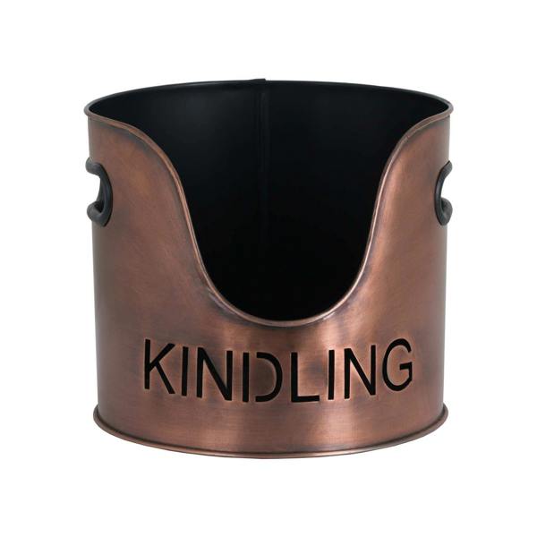 Hill Interiors Three Piece Fire Wood Bucket Set - Copper - 