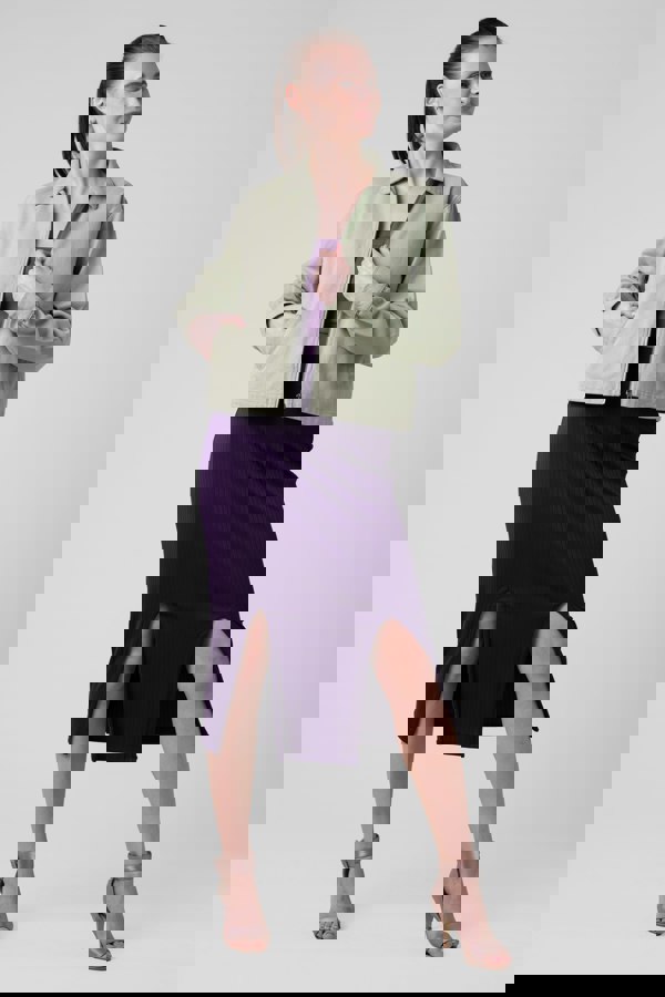 ENORSIA Women's Green Full Zip Cropped Jacket