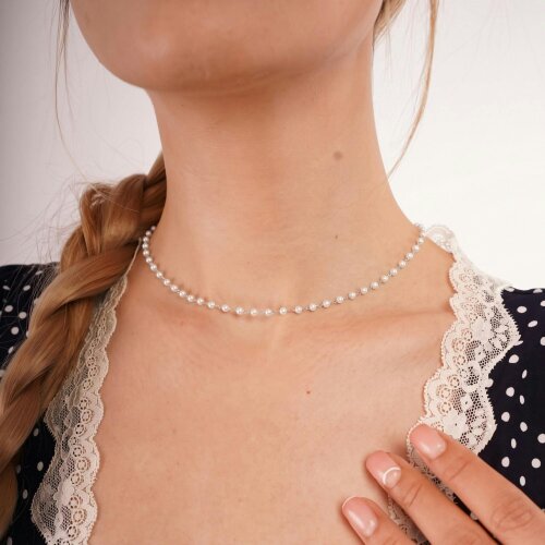 Spero London Fine Linked Pearl Sterling Silver Chain Necklace
