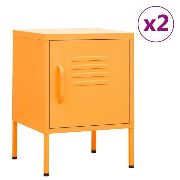 Berkfield Nightstands 2 pcs Mustard Yellow 35x35x51 cm Steel