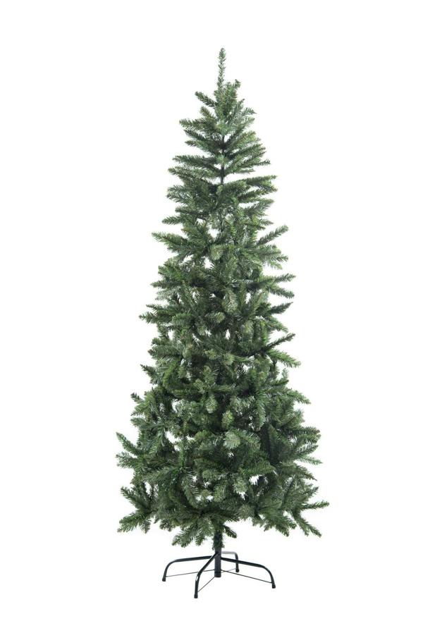 5ft to 8ft Slim Green Pine Artificial Christmas Tree with Pencil Point Tips and Metal Base image 9