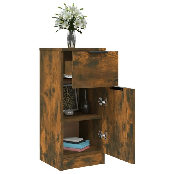 Berkfield Sideboards 2 pcs Smoked Oak 30x30x70 cm Engineered Wood