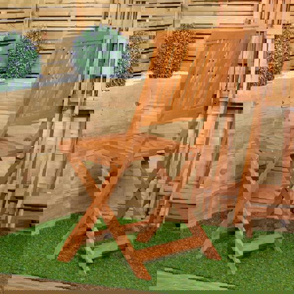 Samuel Alexander Set of 4 Bowness Outdoor Garden Patio Wooden Folding Chairs