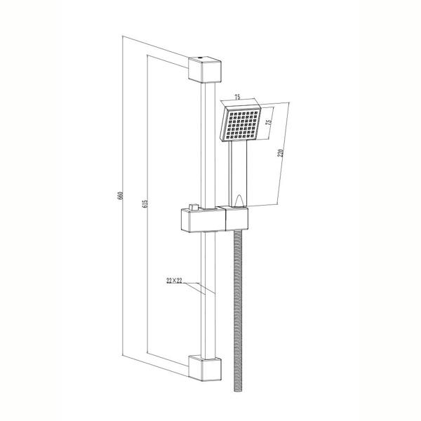 Flode Sala | SQ Style 3 Function Concealed Valve Shower Kit | Chrome