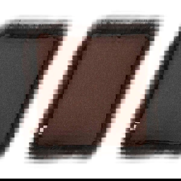 Long-Wool Sheepskin Cushion | 52x52 cm Brown/Walnut