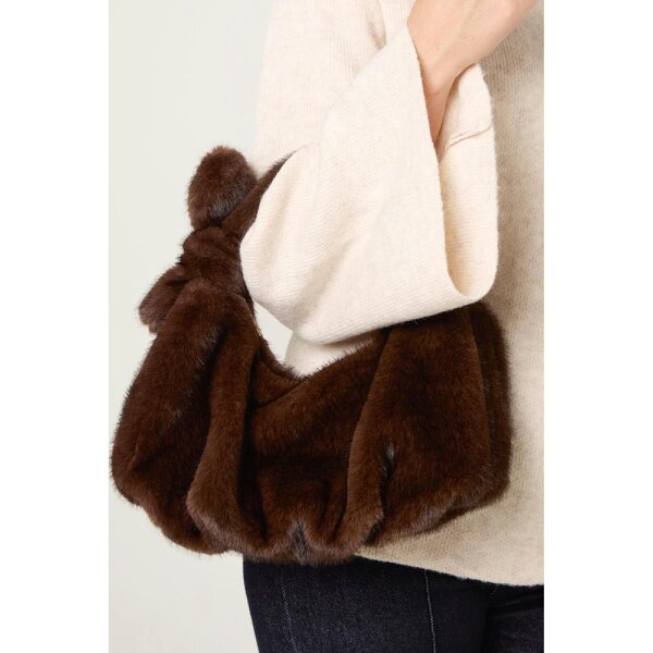 Blue Vanilla Faux Fur Shoulder Small Bag