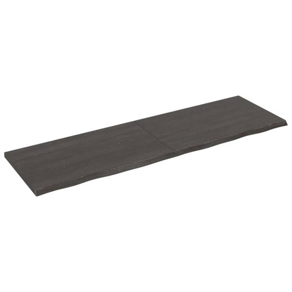 Berkfield Wall Shelf Dark Grey 200x60x4 cm Treated Solid Wood Oak