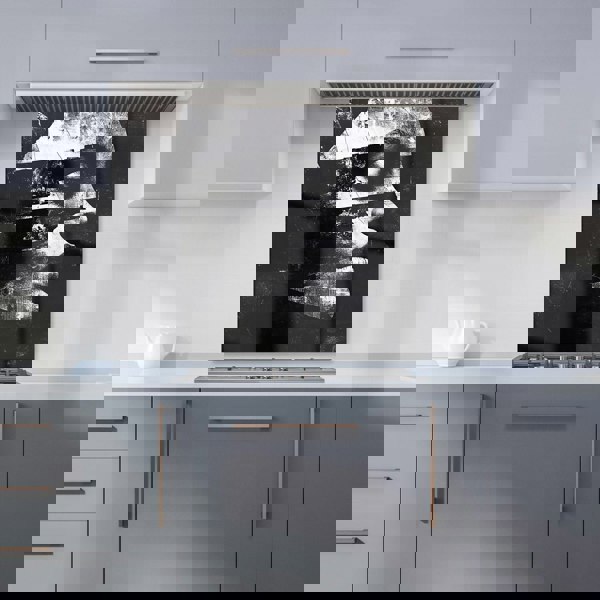 Warren Reed - Designer Fragmented Silhouette in Black and White Kitchen Splashback