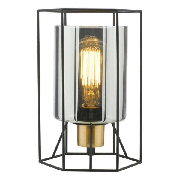 Pagazzi Lighting Sabrina Black and Smoked Glass Table Lamp