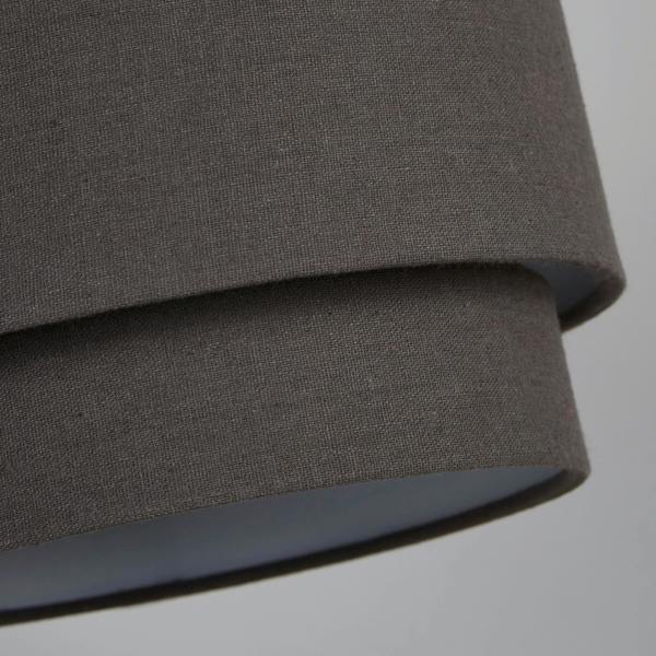 Lighting Collection LINEN  TIERED SHADE 25CM CHARCOAL