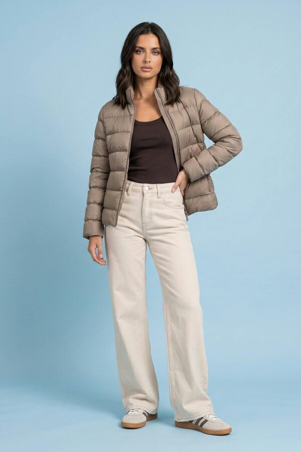 Urban Bliss Compact Puffer Jacket Cappuccino