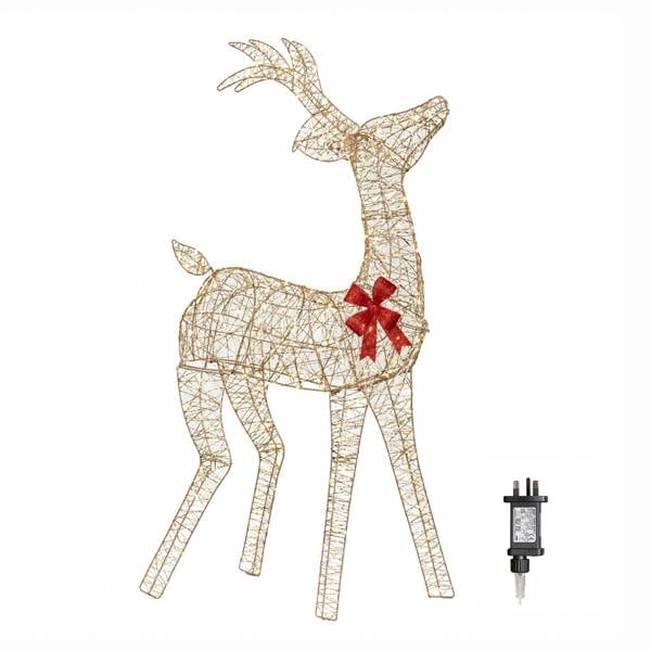 Samuel Alexander 1.3m Light up Gold Twist Christmas Standing Reindeer with 300 Warm White LEDs