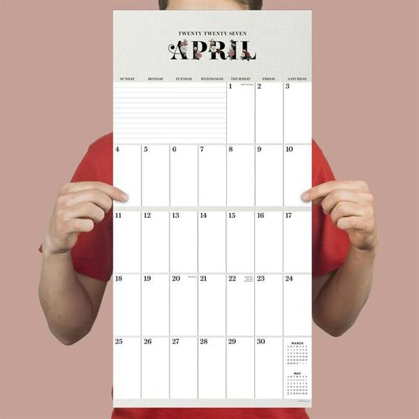 Big Grid, Floral Calendar 2027, Wall Calendars, Month To View, Basics, Gift