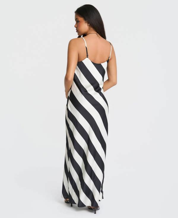 Needs No Label Mono Stripe Maxi Dress