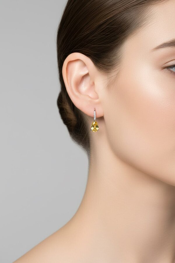 Latelita Julie Teardrop Earrings Yellow Topaz