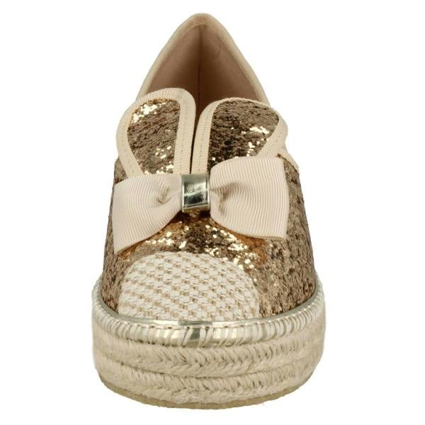 Spot On Ladies Spot On Glitter Bunny Ears Espadrilles