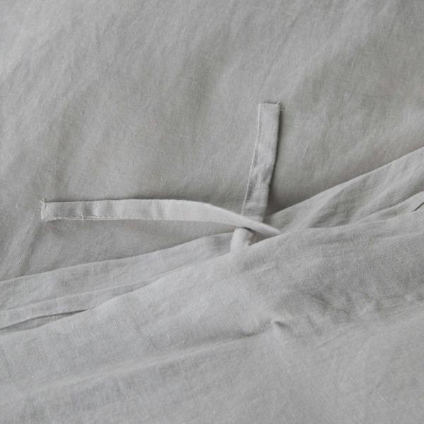 Light Grey French Linen Duvet Cover close-up detail | Soak and Sleep