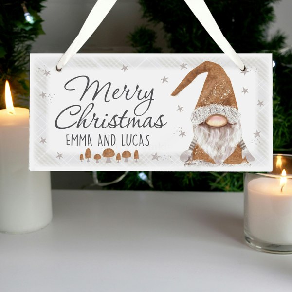 Personalised Memento Company Personalised Christmas Gonk Wooden Sign