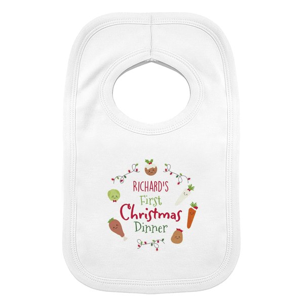 Personalised Memento Company Personalised 'First Christmas Dinner' Bib